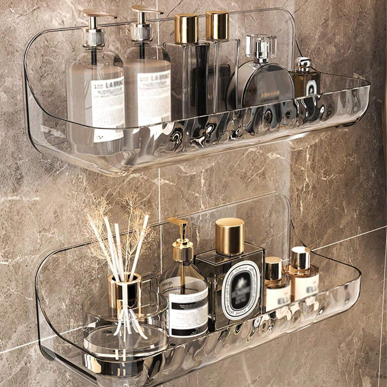 Étagère Douche Auto-adhésive Transparente en Acrylique