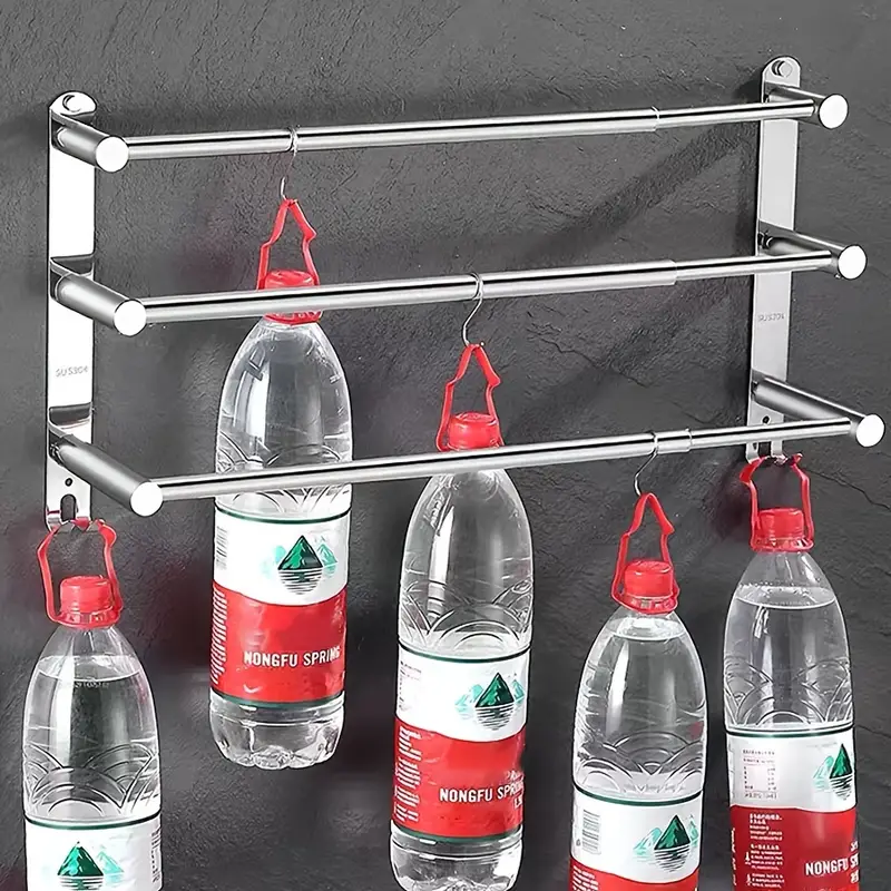 Porte Serviette Mural Triple Extensible en Inox