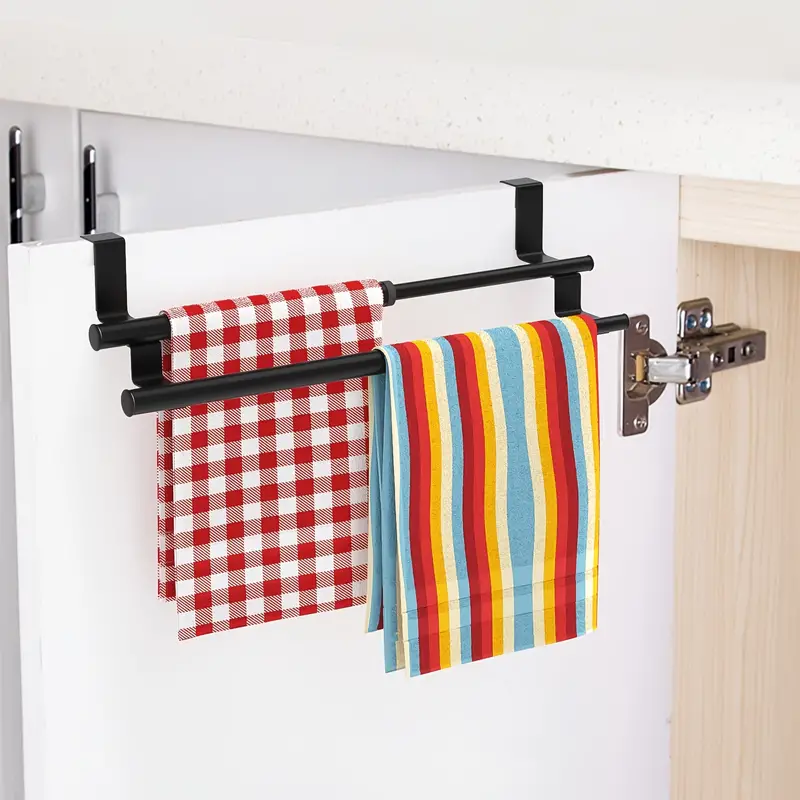 Porte Torchon Cuisine Double Barre rétractable