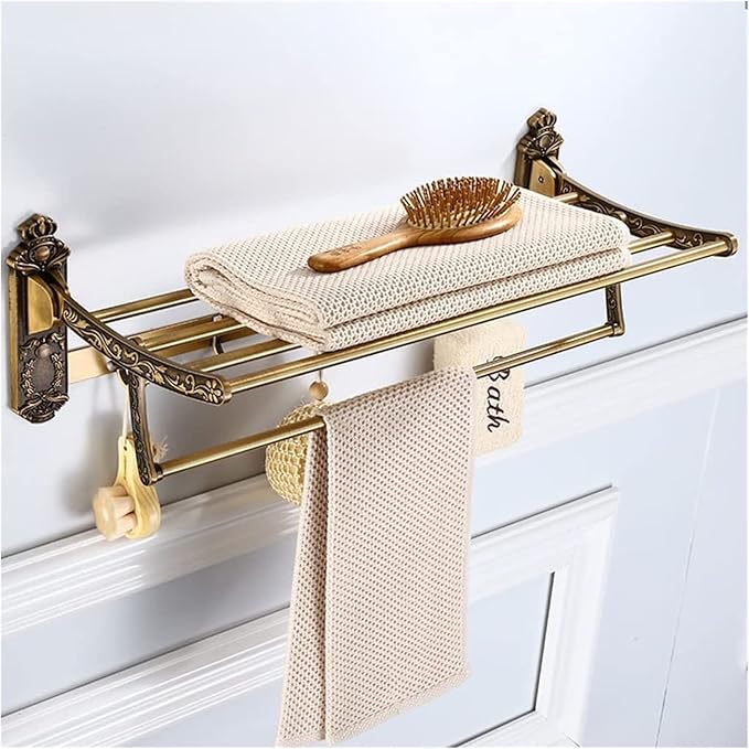 Porte serviette laiton vintage mural a fixer