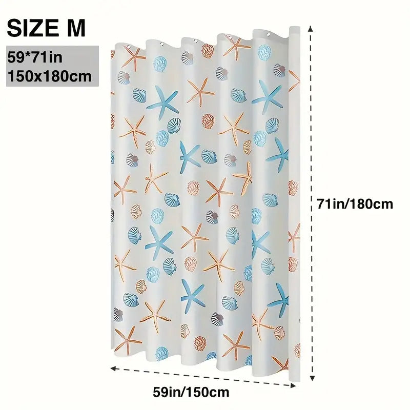 Rideau de Douche à Motif Etoile de mer