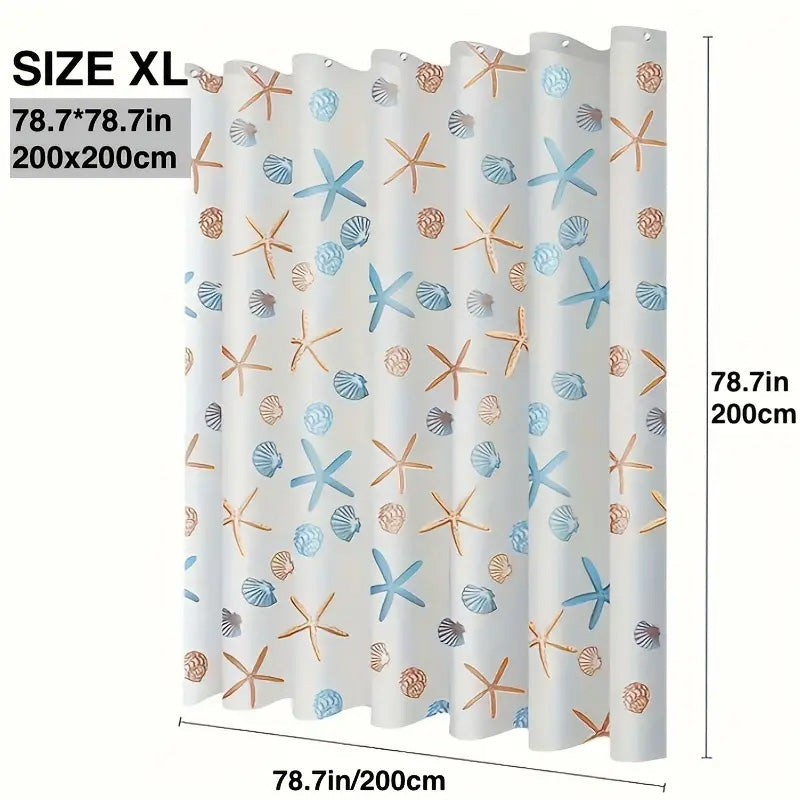 Rideau de Douche à Motif Etoile de mer