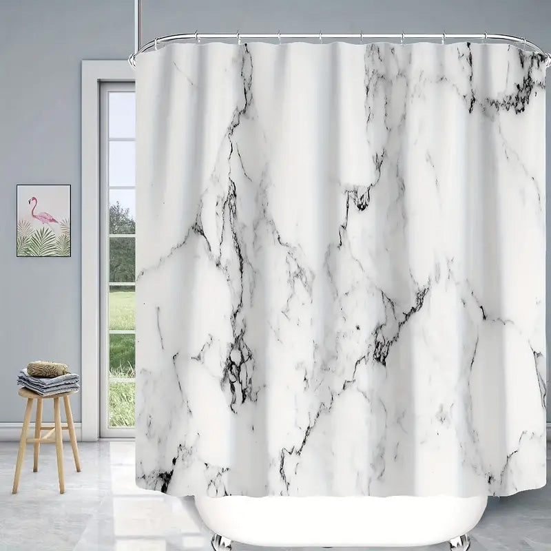 Rideau de Douche à motif Marbre Gris