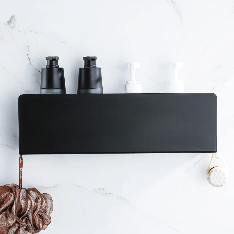 Étagère de Douche Murale Aluminium Noir