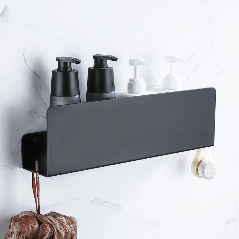 Étagère de Douche Murale Aluminium Noir