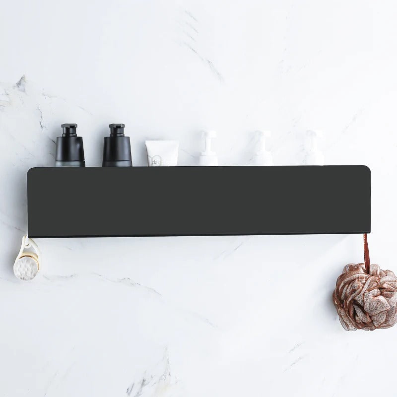 Étagère de Douche Murale Aluminium Noir