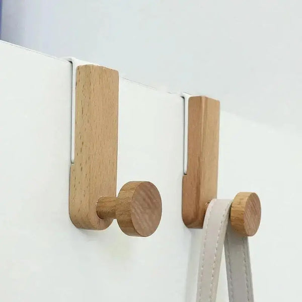 Porte Serviette Porte Crochet en Inox et Bois, acier inoxydable