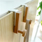 Porte Serviette Porte Crochet en Inox et Bois