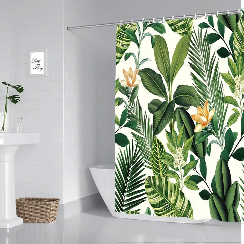 Un rideau de douche tropical pour une ambiance relaxante