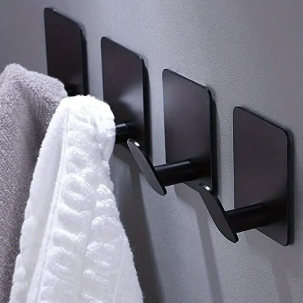 4 pièces Patère Sèche Serviette Auto adhésif, acier inoxydable