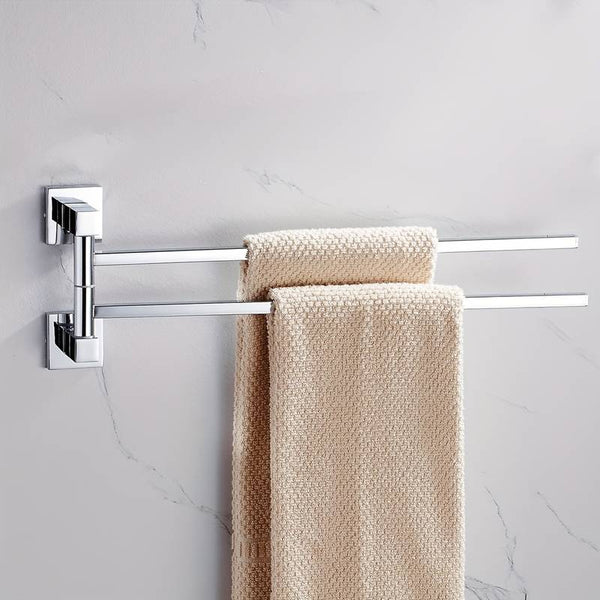 Barre Porte Serviette Mural Rotatif en inox, acier inoxydable, 43 cm