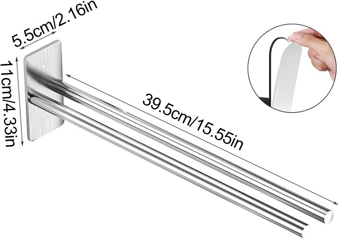 Barre Porte Serviette Salle de Bain Sans Percer Double