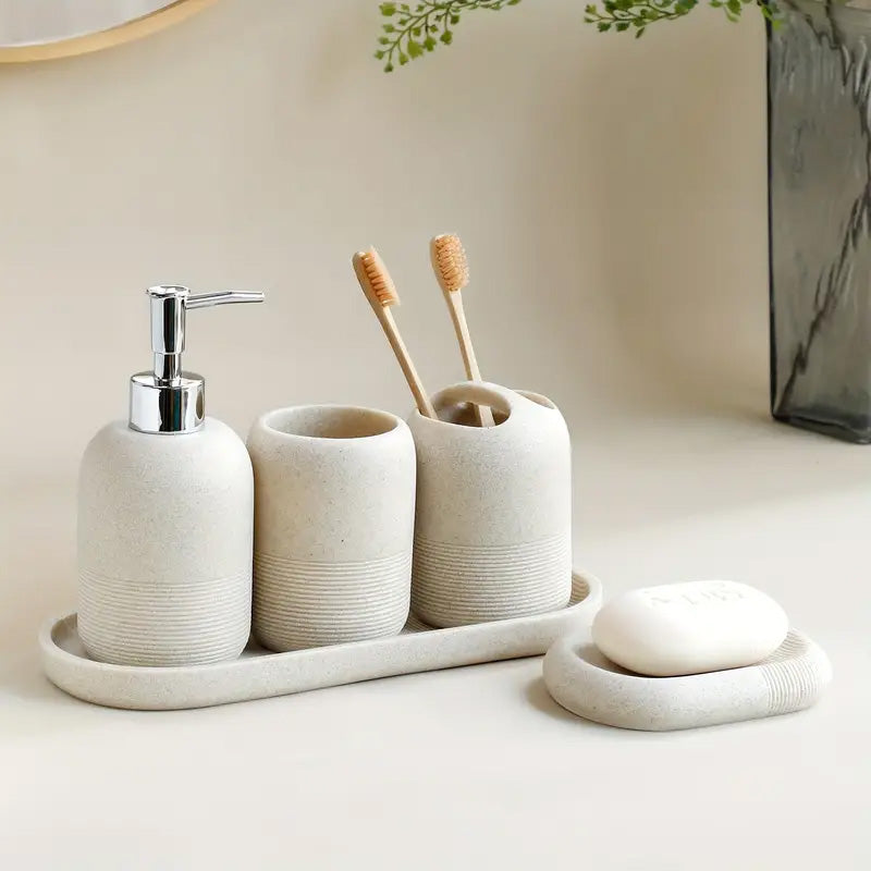 Ensemble 5 pcs Porte Savon et accessoires de salle de bain