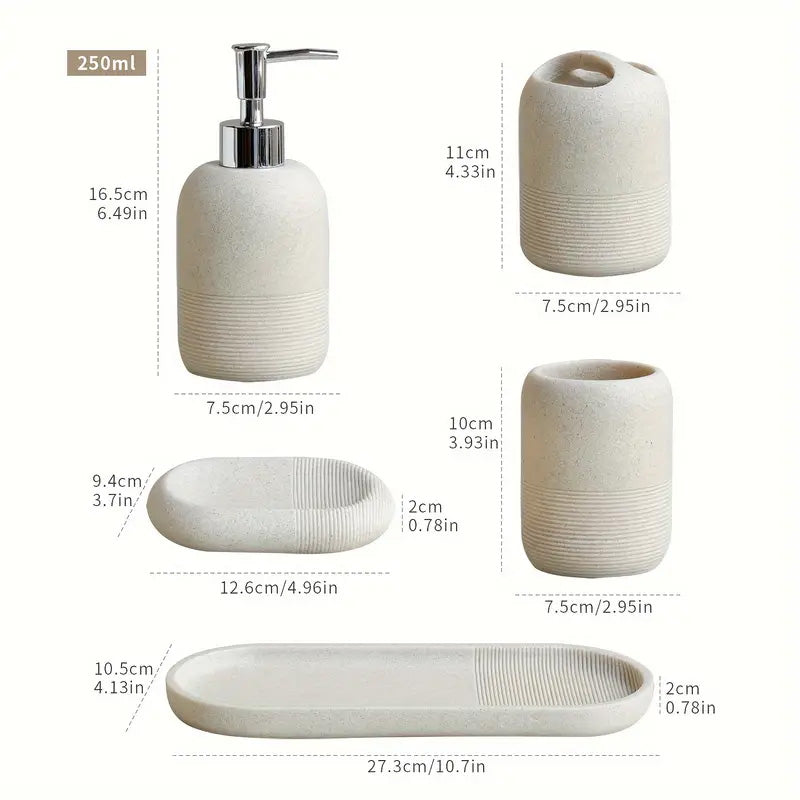 Ensemble 5 pcs Porte Savon et accessoires de salle de bain