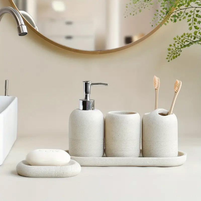 Ensemble 5 pcs Porte Savon et accessoires de salle de bain