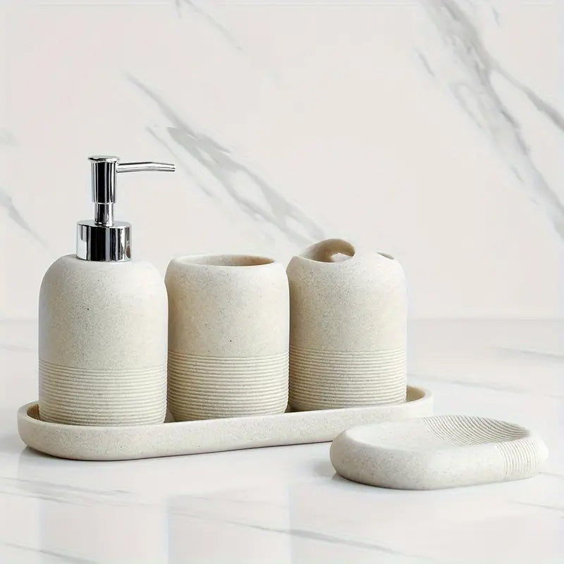 Ensemble 5 pcs Porte Savon et accessoires de salle de bain