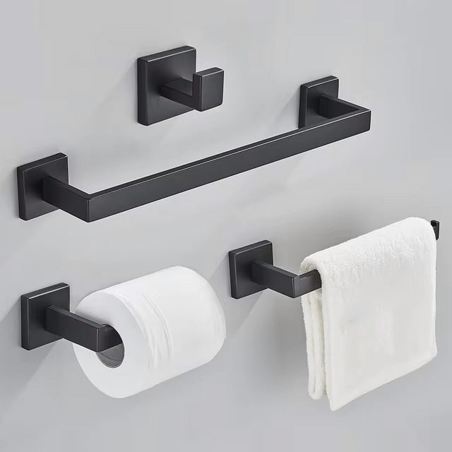 Ensemble Porte Serviette WC 4 pièces Noir