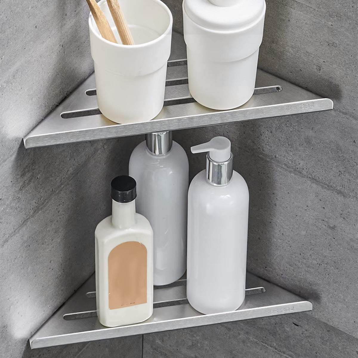 Étagère Douche D'angle minimaliste en Acier inoxydable