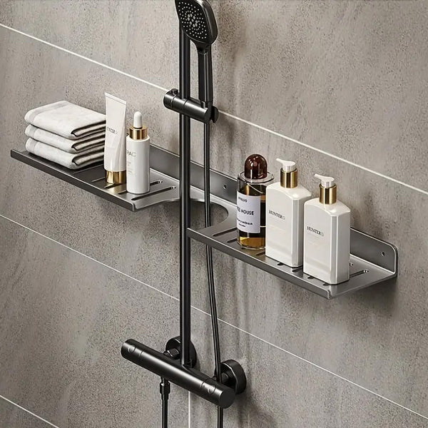 Étagère Douche Mural - Plateau de rangement en Inox, acier inoxydable, 60 x 11 x 3,5 cm