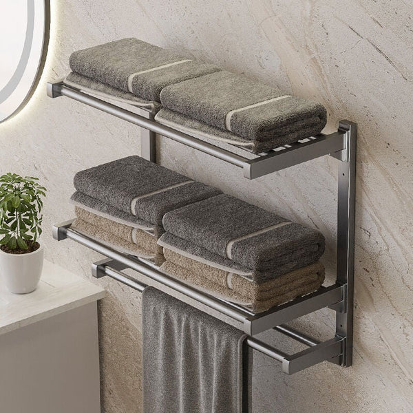 Étagère Porte Serviette Mural à 3 niveaux, acier inoxydable