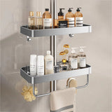 Étagère Douche Suspendue en Aluminium - simple ou double, aluminium