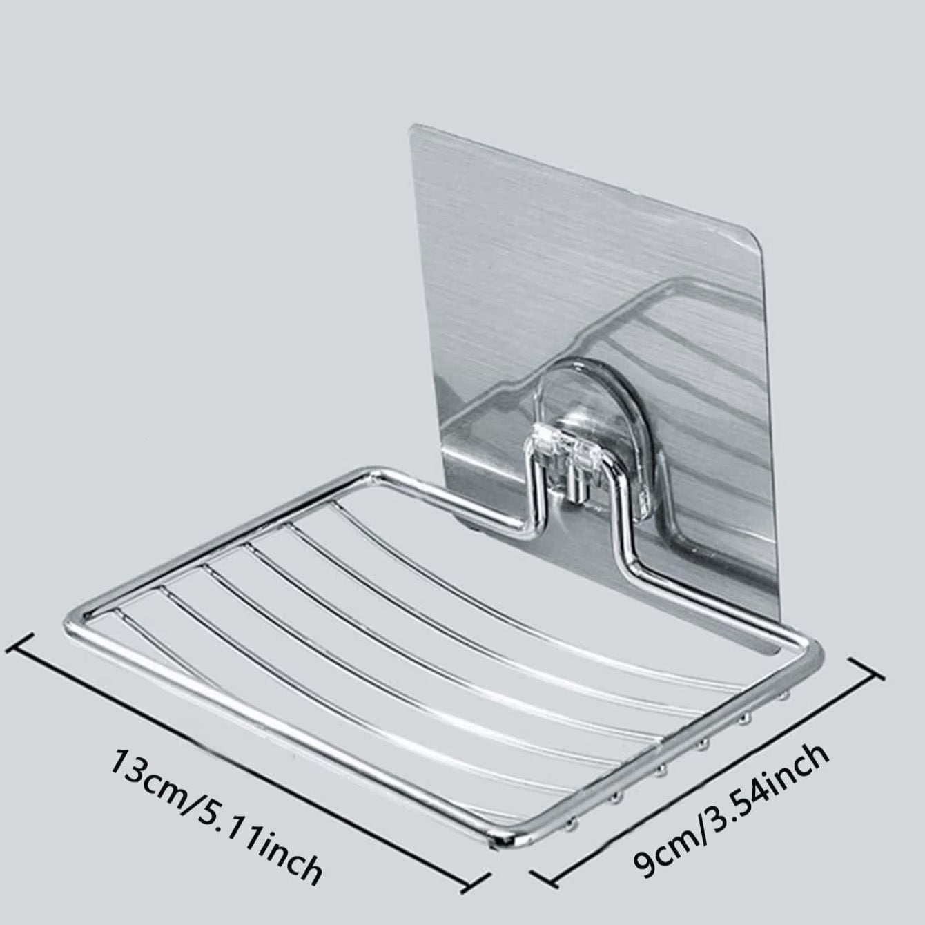 Porte Savon Mural en Inox - avec fonction égouttoir