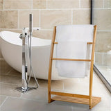 Porte Serviette Sur Pied en Bambou, bambou, 50 cm x 31,7 cm x 84,5 cm