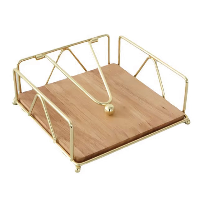 Porte Serviette de Table en Inox et Bois