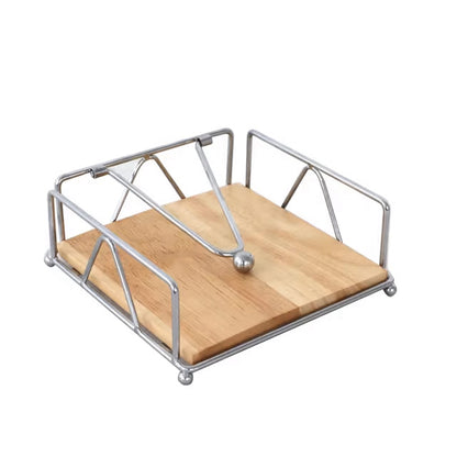 Porte Serviette de Table en Inox et Bois