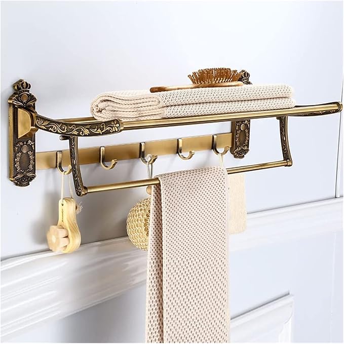 Porte serviette laiton vintage mural a fixer