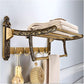 Porte serviette laiton vintage mural a fixer