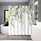 Rideau de Douche - motif feuilles de sauge, polyester