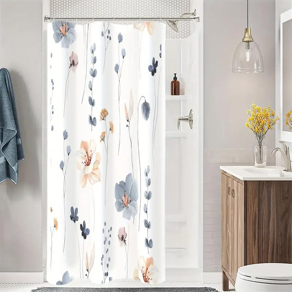 Rideau de Douche Floral - Aquarelle, polyester
