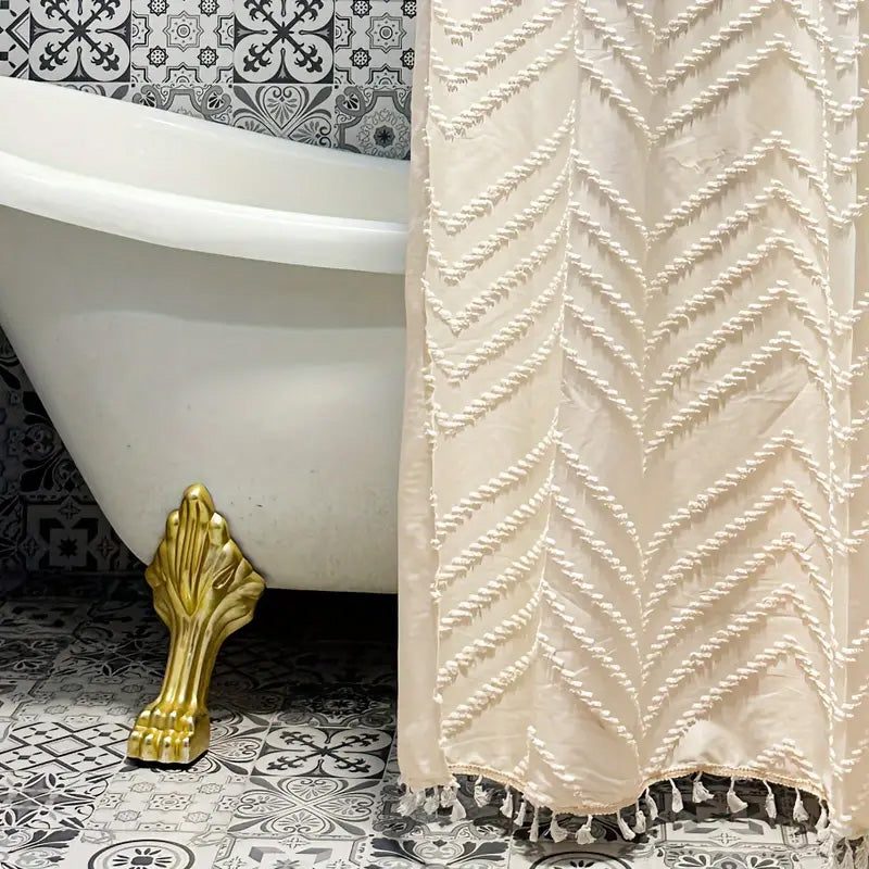 Un rideau de douche en polyester pratique et durable