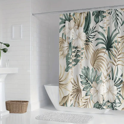 Rideau de Douche à motif végétal, polyester