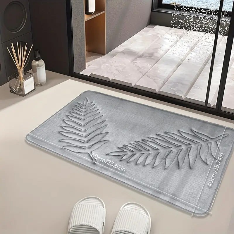 Tapis de Bain Motif Feuillages Super Absorbant