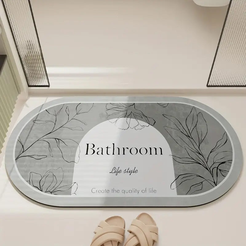 Tapis de Bain Ovale Minimaliste en Diatomite
