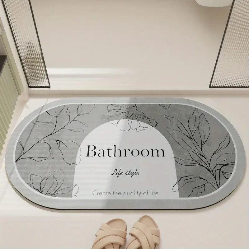 Tapis de Bain Ovale Minimaliste en Diatomite