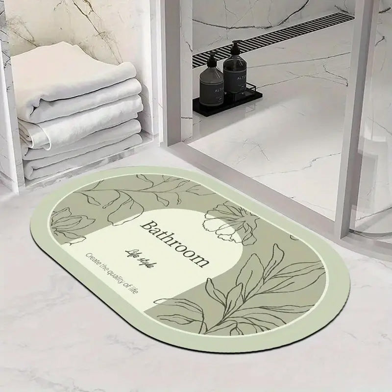 Tapis de Bain Ovale Minimaliste en Diatomite