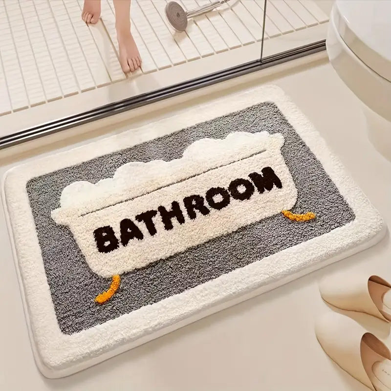 Un tapis de bain rectangulaire et fonctionnel
